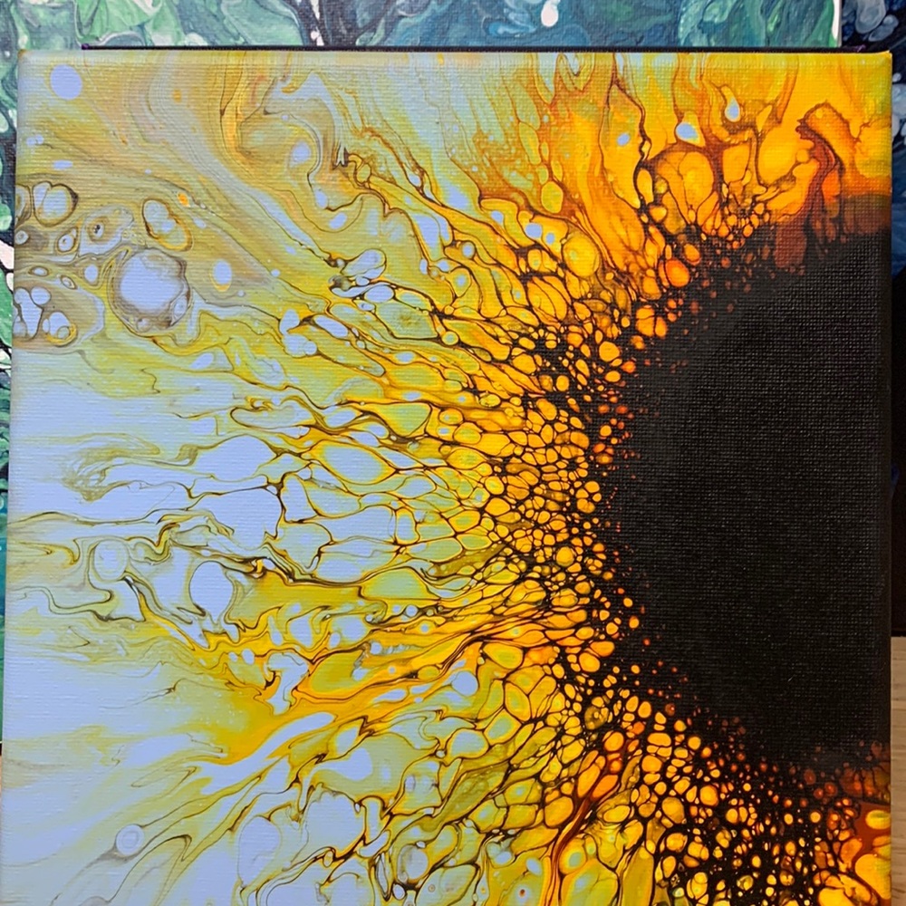 ⭐️SOLD⭐️ Custom acrylic Dutch pour painting size 8x8